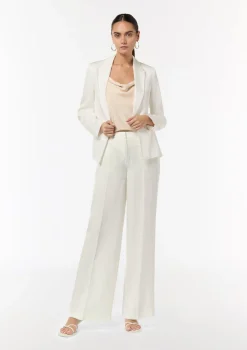 Wide-Leg-Hose aus Leinenmix