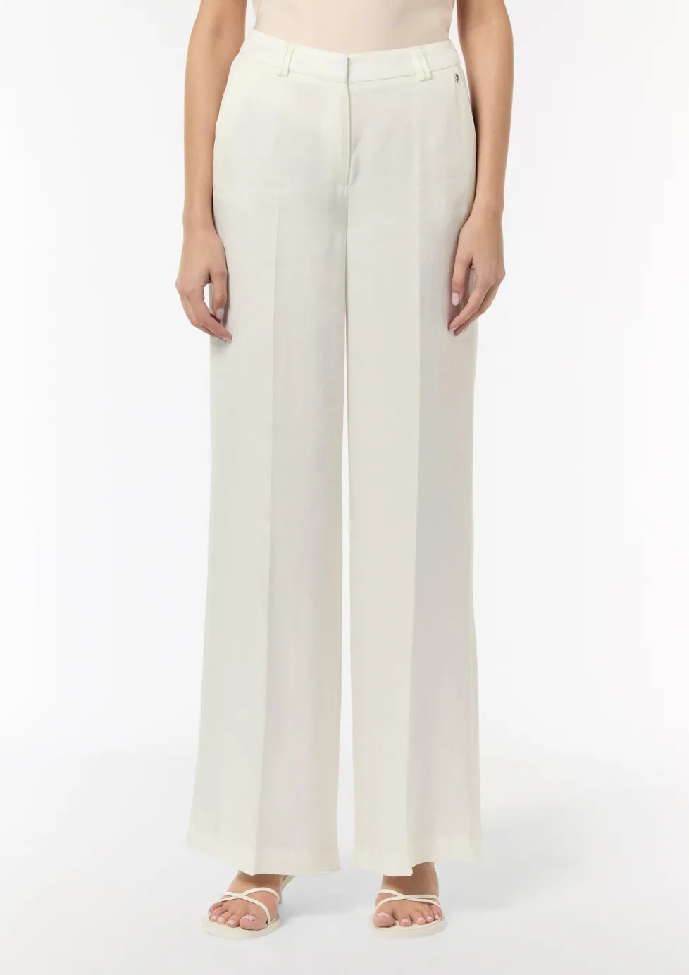 Wide-Leg-Hose aus Leinenmix