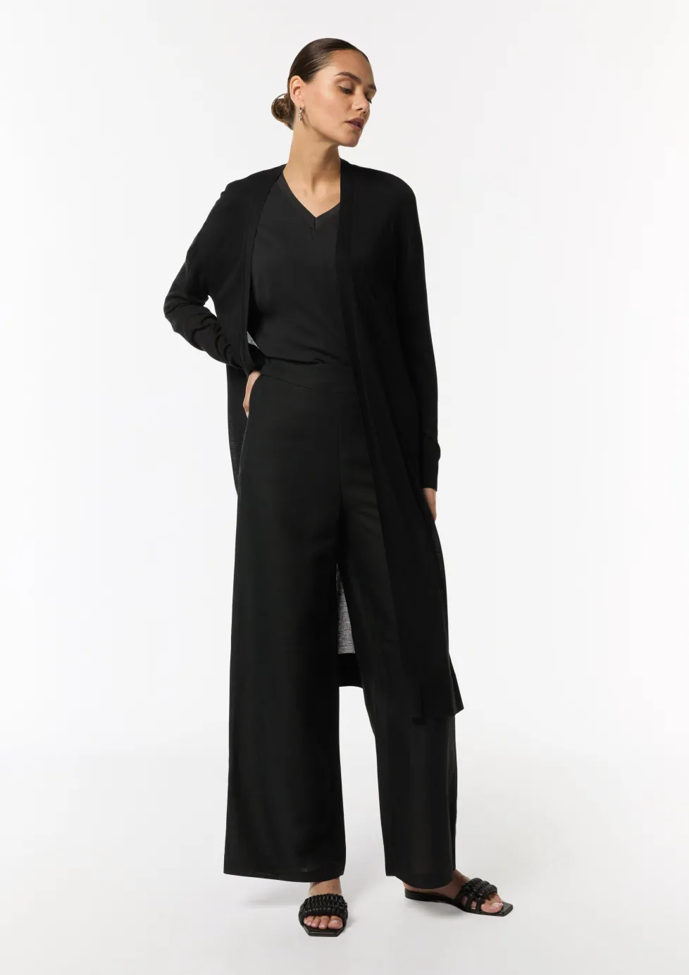 Wide-Leg-Hose aus Leinenmix