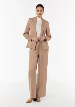 Wide-Leg-Hose aus Leinenmix