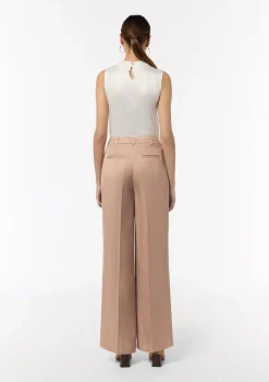 Wide-Leg-Hose aus Leinenmix