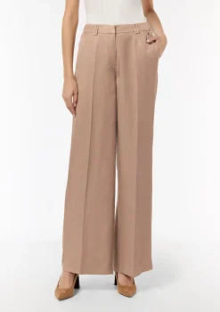 Wide-Leg-Hose aus Leinenmix