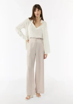 Wide-Leg-Hose aus Lyocell mit Elastikbund und angedeuteten Taschen