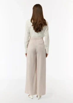 Wide-Leg-Hose aus Lyocell mit Elastikbund und angedeuteten Taschen