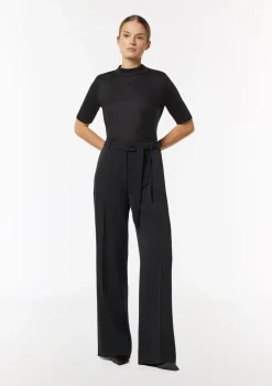 Wide-Leg-Hose mit Bindegürtel