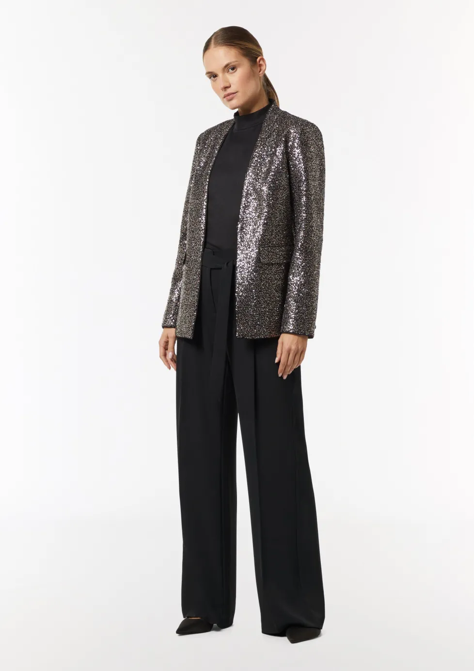 Wide-Leg-Hose mit Bindegürtel