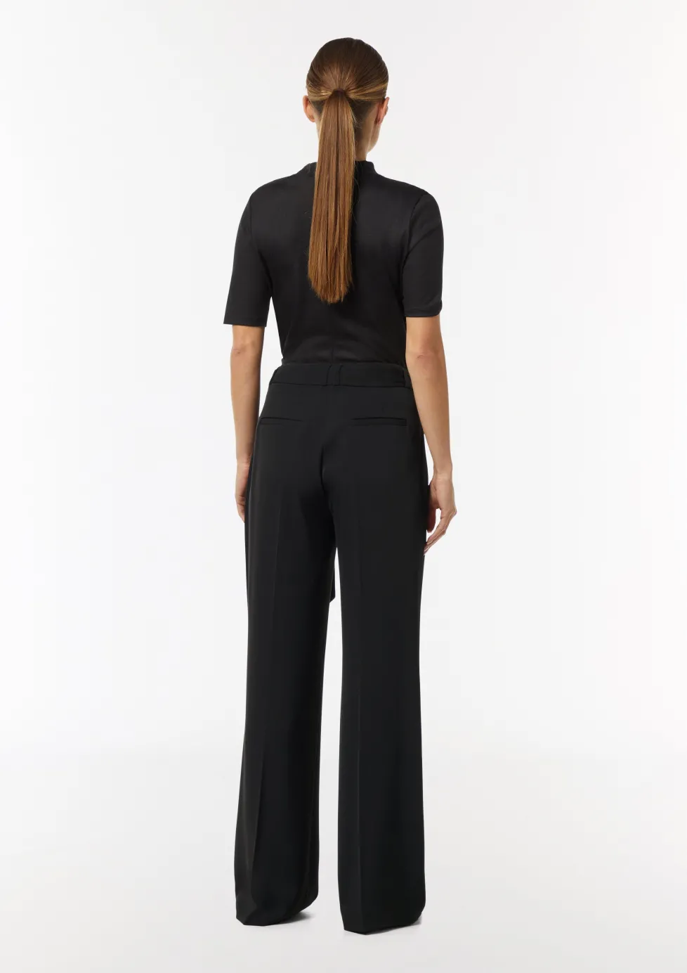 Wide-Leg-Hose mit Bindegürtel