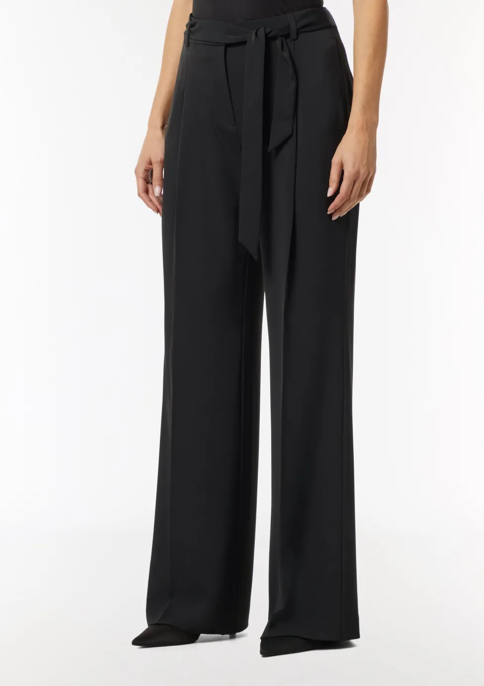 Wide-Leg-Hose mit Bindegürtel