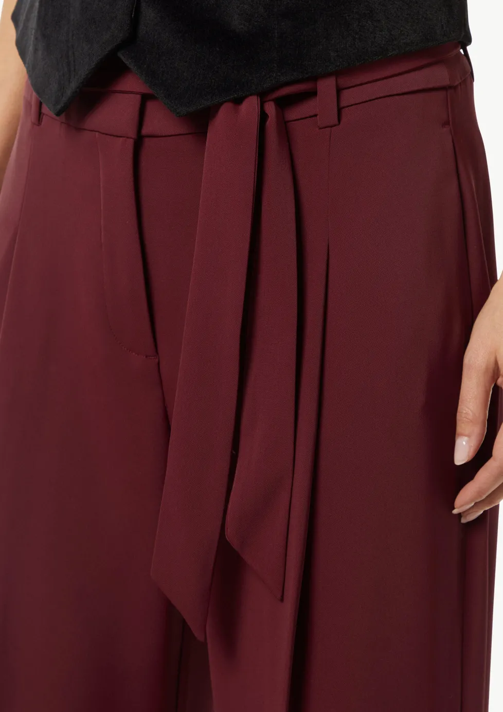 Wide-Leg-Hose mit Bindegürtel