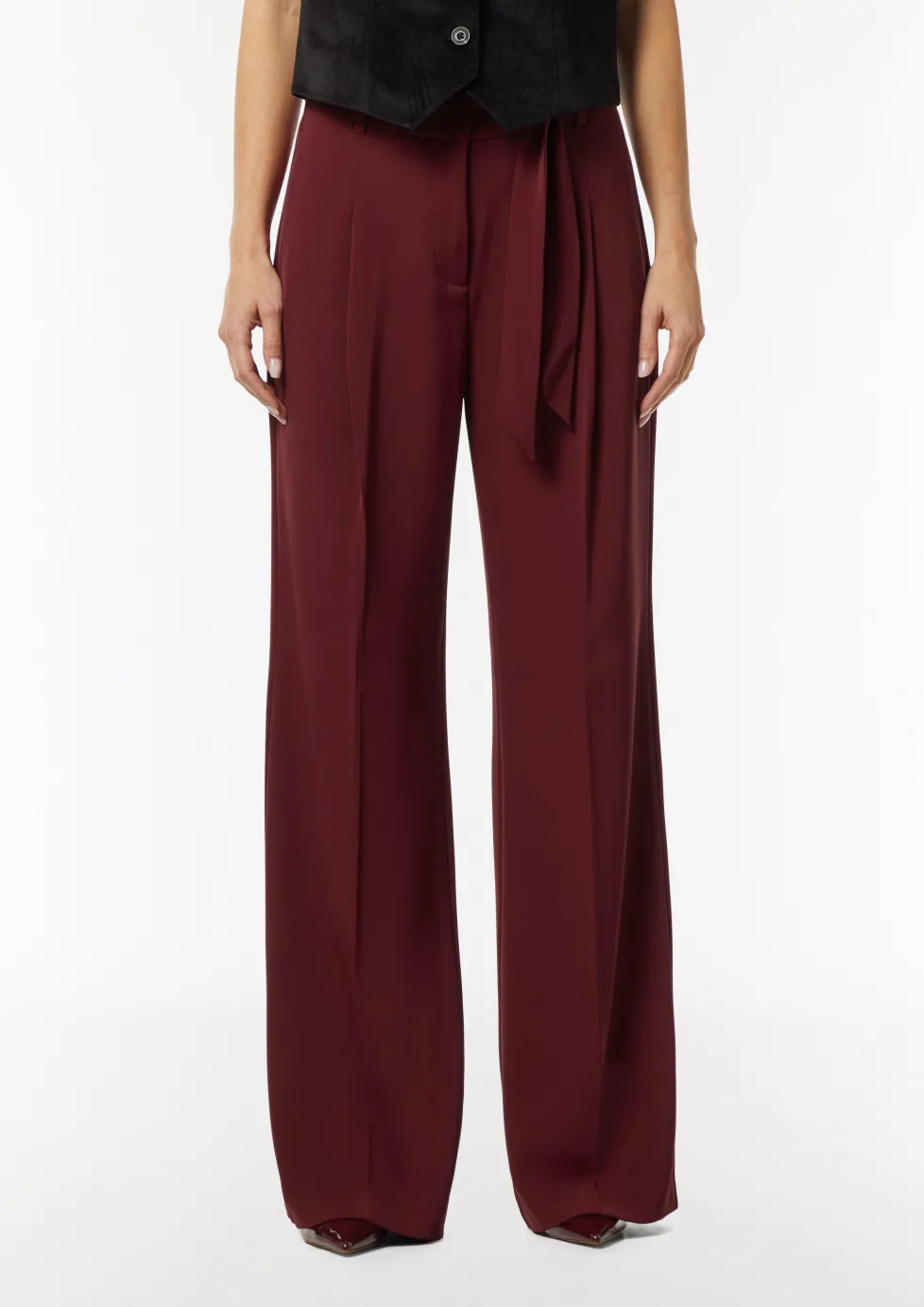 Wide-Leg-Hose mit Bindegürtel