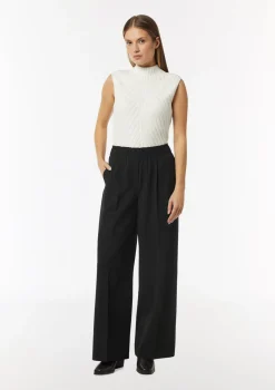 Wide-Leg-Hose mit gerafftem Bund