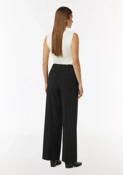 Wide-Leg-Hose mit gerafftem Bund