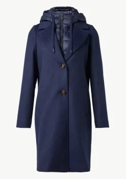 Wollmantel mit herausnehmbarem Steppeinsatz