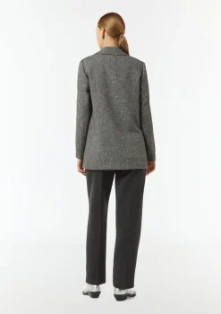 Wollmix-Blazer mit Pailletten-Details