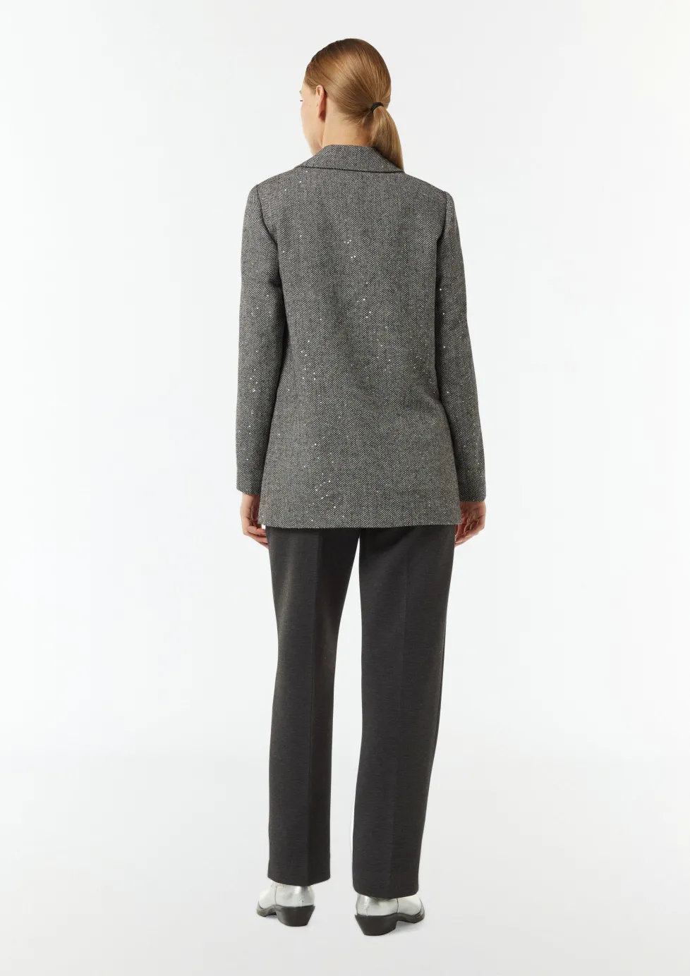 Wollmix-Blazer mit Pailletten-Details