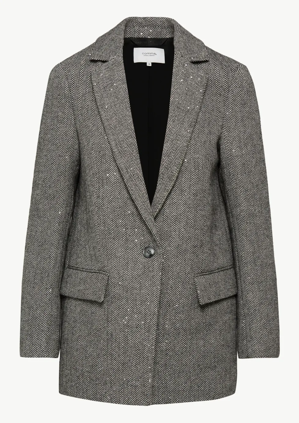 Wollmix-Blazer mit Pailletten-Details