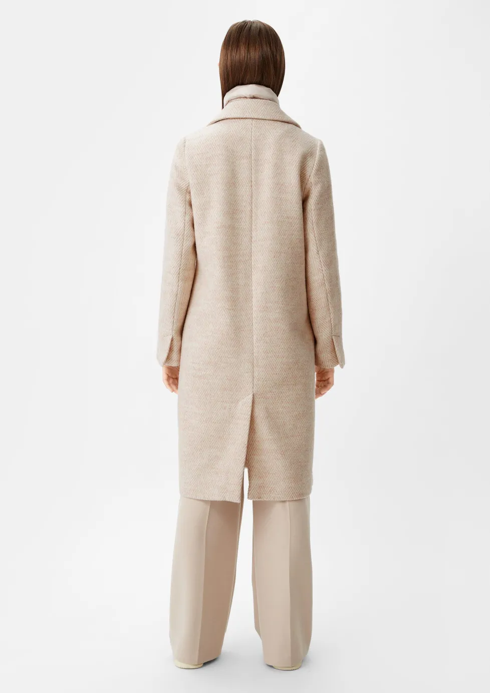 Wollmix-Mantel mit fixiertem Einsatz