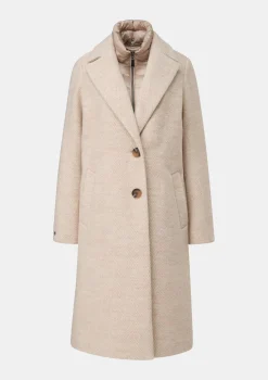 Wollmix-Mantel mit fixiertem Einsatz