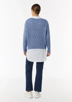 Zopfstrickpullover aus Wollmix