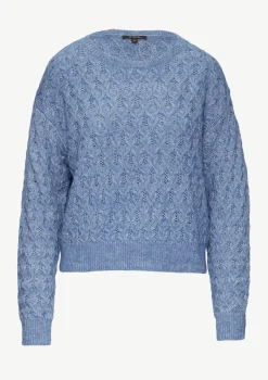 Zopfstrickpullover aus Wollmix