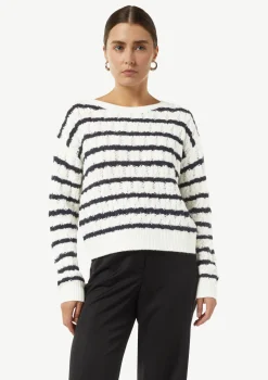 Zopfstrickpullover aus Wollmix