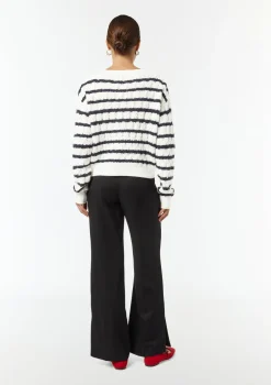 Zopfstrickpullover aus Wollmix