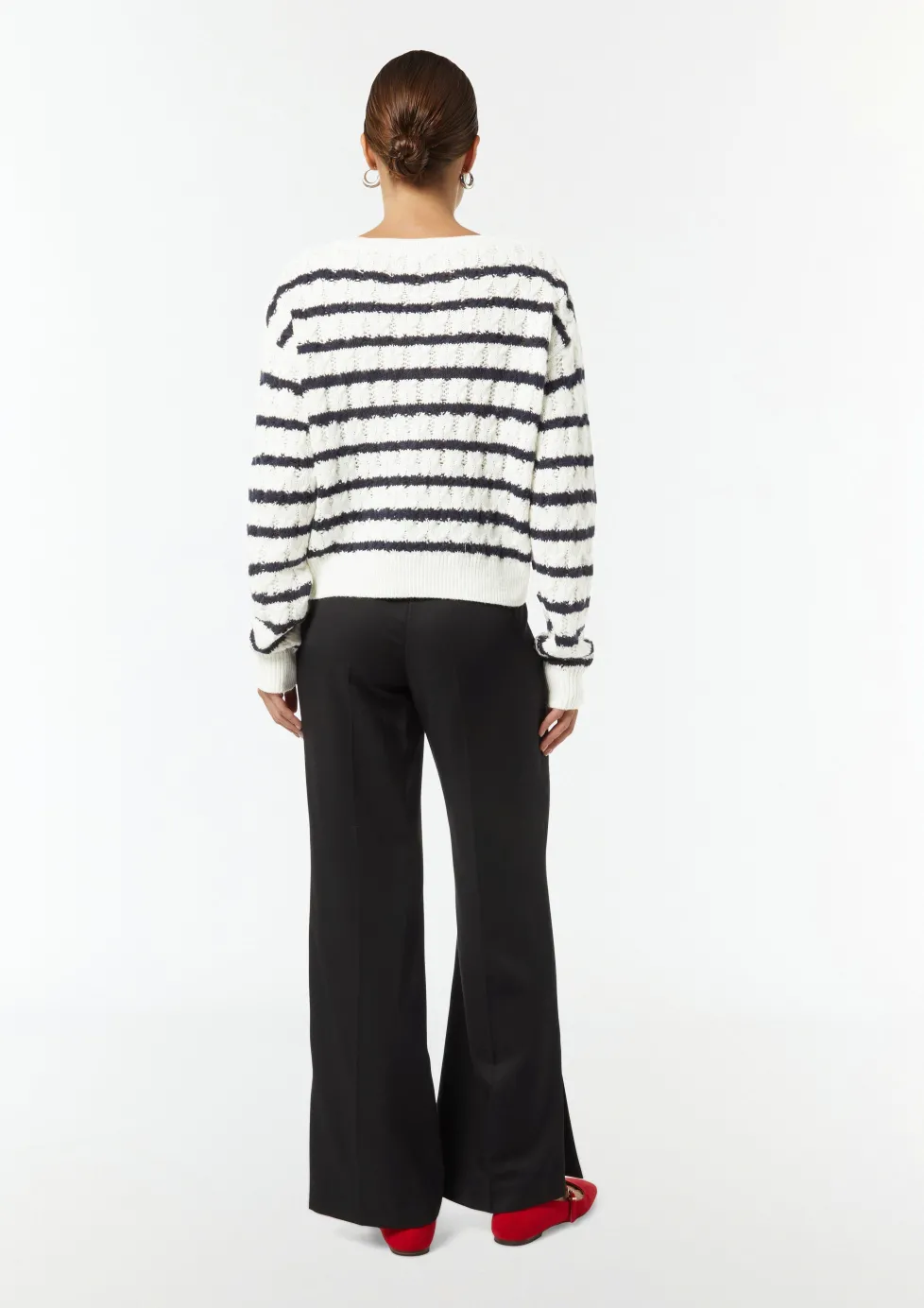 Zopfstrickpullover aus Wollmix