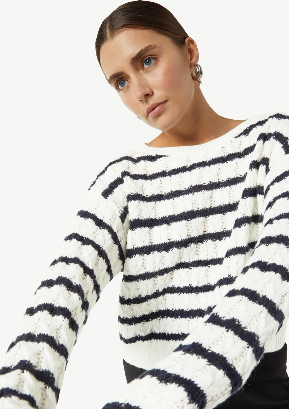 Zopfstrickpullover aus Wollmix